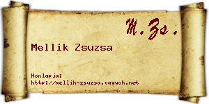 Mellik Zsuzsa névjegykártya